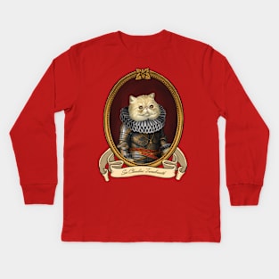 Renaissance Cat - Sir Claudius Tunabreath Kids Long Sleeve T-Shirt